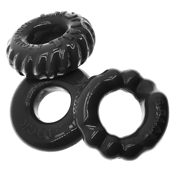 Premium Oxballs Bonemaker 3 Pack - TruckT, Do-Nut, and 6 Pack Cock Rings in Black for Enhanced Pleasure and Maximum Comfort