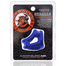 Oxballs Cocksling Air Sling Pool Blue in packaging featuring stretchy Flextpr material for a comfortable fit and enhanced grip.