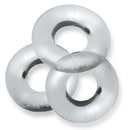 Oxballs Fat Willy 3 Pack Clear grippy rings for enhanced pleasure and versatility as cock rings, ball rings, or shaft rings.