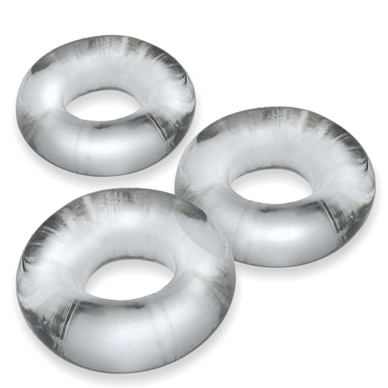 Oxballs Fat Willy 3 Pack Clear grip and stretch non-roll rings for maximum pleasure