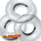 Oxballs Fat Willy 3 Pack Clear non-roll grippy rings for pleasure enhancement and versatility in a silver color with 3-pack label.