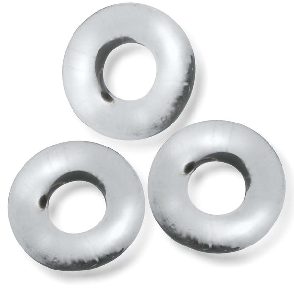 Oxballs Fat Willy 3 Pack Clear grippy rings for enhanced pleasure - stretch and style with versatile cock, ball, and shaft rings.