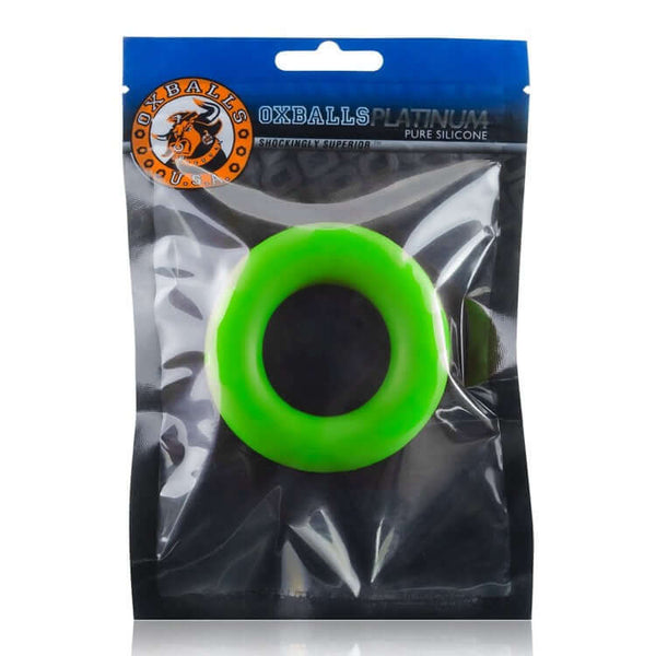 Oxballs Cock-T Cock Ring Slime Green in packaging made from Pure Silicone, ultra-comfortable and stretchy.