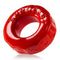 Atomic Jock Sprocket Cock Ring in red by Oxballs, designed for ultimate pleasure and comfort.