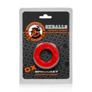 Atomic Jock Sprocket Cock Ring Red by Oxballs in Packaging for Unmatched Comfort and Stimulation