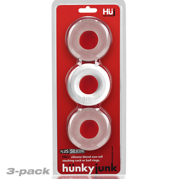 HUNKYJUNK HUJ C-RING 3PK WHITE ICE & CLEAR (NET)-3
