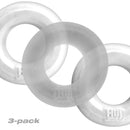 Hunky Junk HUJ C-Ring 3-Pack by Oxballs, optimized design cock rings for intimate play, quality and performance-focused accessories.