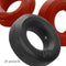 Hunky Junk HUJ C-Ring 3 Pack in Cherry Red and Tar, designed for unparalleled comfort and fit, shown in close-up view.