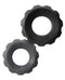 Oxballs Hunky Junk COG 2 Size Cock Rings with knurled grip texture in small and large sizes.