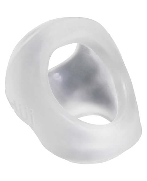 Hunky Junk Clutch Cock Ball Sling from Oxballs in clear rubber material for support and comfort.