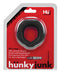 Hunkyjunk Fit Ergo C-Ring in black packaging by Oxballs, ultra-stretch silicone cock and ball ring for comfortable and secure fit
