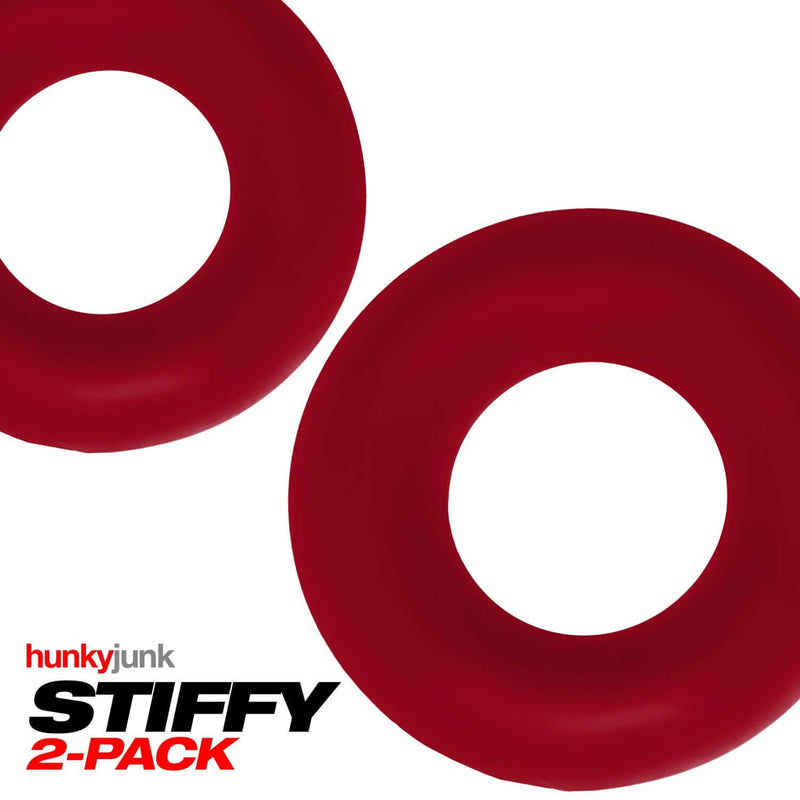 Oxballs Stiffy 2-Pack Cherry Ice Silicone C-Rings for Enhanced Play