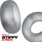 Oxballs Stiffy 2-Pack Silicone C-Rings by Hunkyjunk in silver, providing firm grip and comfort for enhanced performance.