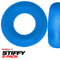 Hunkyjunk Stiffy 2 Pack C-Rings in Teal Ice Pool Blue, firm grip non-roll silicone cock rings designed for comfort and durability.