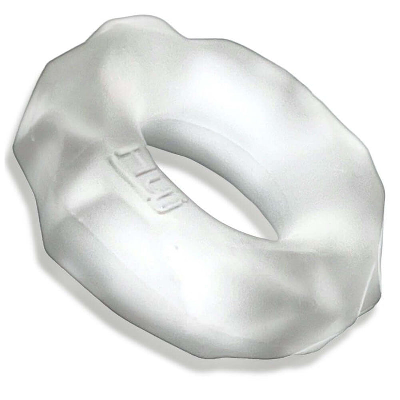 Hunkyjunk Fractal Cock Ring Clear from Oxballs - soft stretch silicone for extended play and comfort