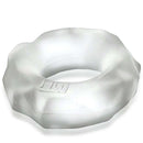 Hunkyjunk Fractal Clear Cock Ring by Oxballs in Plus+Silicone for soft, stretchy fit and increased size; designed for extended play.