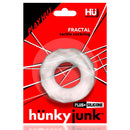 Hunkyjunk Fractal Cock Ring Clear packaging with Plus+Silicone mix for extended play