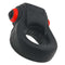 Hunky Junk Revring Tarr Ice vibrating cock ring by Oxballs, black and red rubbery stretch with mid-size buzz vibe bullet for snug fit and longer play