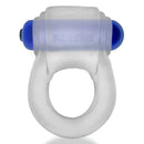 Hunky Junk Revring Clear Ice vibrating cock ring with blue bullet from Oxballs