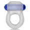 Hunky Junk Revring Clear Ice vibrating cock ring with blue bullet from Oxballs