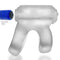 Clear Ice Vibrating Cock Ring with Reverb Vibe Attachment from Oxballs Hunky Junk Revhammer