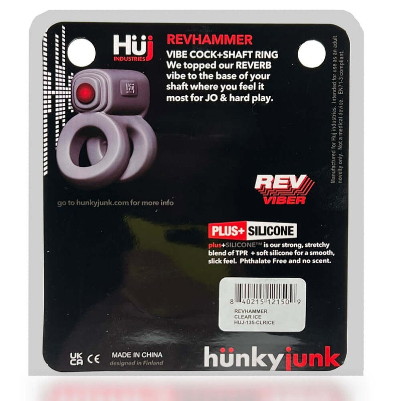 Hunky Junk Revhammer Tar Ice Vibrating Cock Ring packaging details