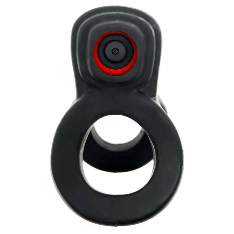 Hunky Junk Revhammer Tar Ice Vibrating Cock Ring dual stimulation cock and shaft ring for heightened pleasure.