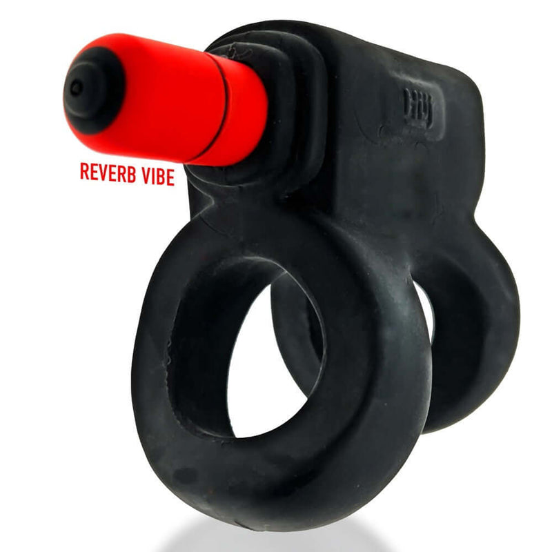 Hunky Junk Revhammer Tar Ice Vibrating Cock Ring with Reverb Vibe for Dual Stimulation