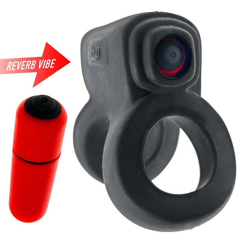 Hunky Junk Revhammer Tar Ice Vibrating Cock Ring with Reverb Vibe in Red