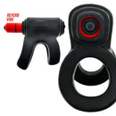 Hunky Junk Revhammer Tar Ice vibrating cock ring with dual stimulation and Reverb Vibe feature.