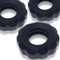 Super HUJ 3 Pack Cock Rings Tar Ice by Oxballs in black, featuring a no-roll inner ring design and matte velvet silicone finish.