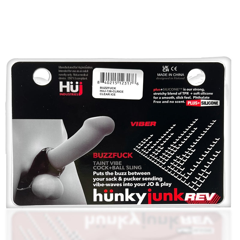 Hunky Junk Buzz Fuck Clear Ice Vibrating Cock Ring from Oxballs