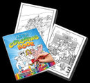 Adult Coloring Book by Ozze Creations with humorous warning, featuring two coloring pages and vibrant cover art.