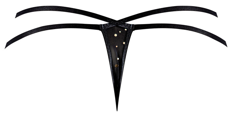 GLITZ & GLAM SPLIT CROTCH THONG BLACK 2XL-2
