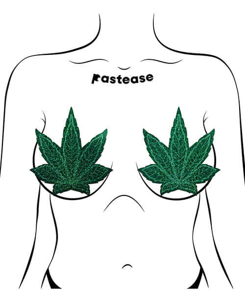 PASTEASE POT LEAF GLITTER GREEN FULLER COVERAGE-2