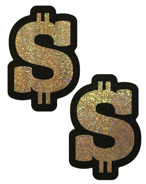 Pastease Pastease Money Gold Glitter Dollar Sign Nipple Pasties at $7.99
