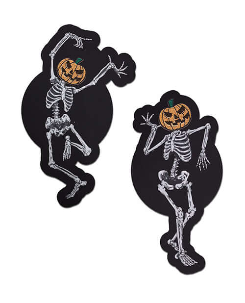 PASTEASE DANCING SKELETONS W/ PUMPKIN HEADS-1