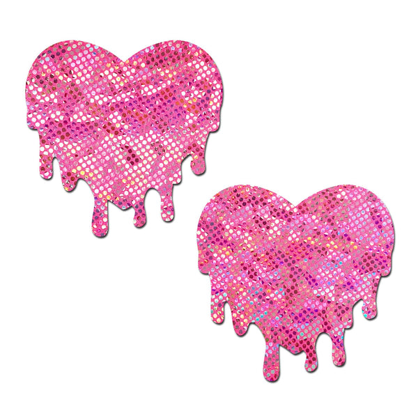 PASTEASE PINK MELTY HEART SHATTERED GLASS DISCO BALL-0