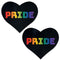 Pastease Love Rainbow PRIDE on Black Heart Nipple Pasties at $8.99