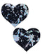 Pastease Pastease Splatter Holographic Heart Black/Silver Pasties at $8.99
