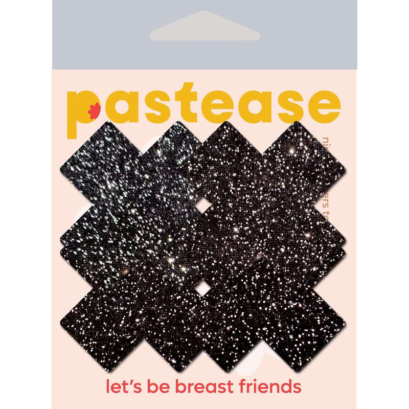 PETITES PLUS X :SMALL SPARKLE BLACK PLUS NIPPLE PASTIES-1