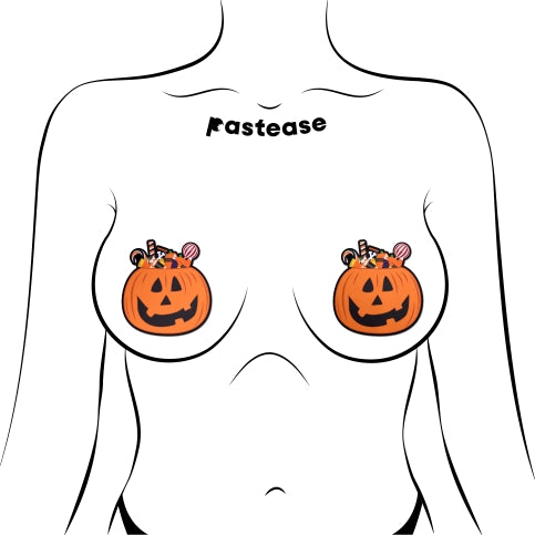 PASTEASE TRICK OR TREAT PUMPKIN W/ CANDY-0