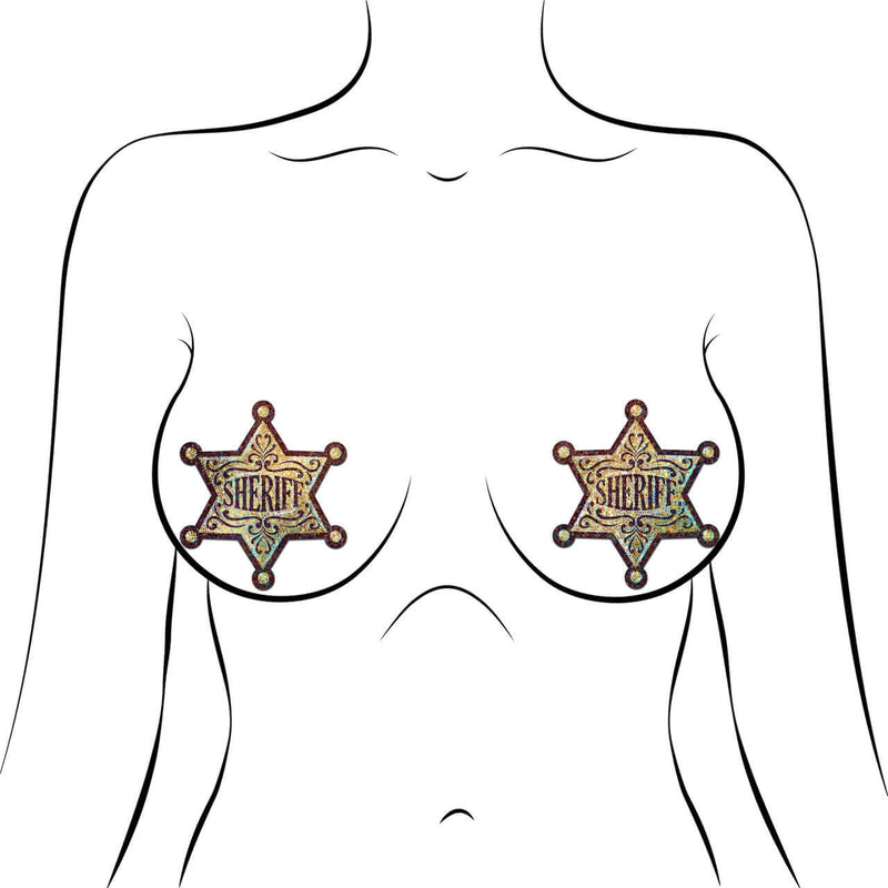 Pastease Pastease Sheriff Badge Gold Glitter Pasties at $8.99