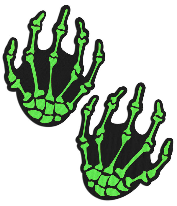 PASTEASE NEON GREEN SKELETON HANDS-0