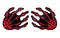 Pastease Pastease Red Skeleton Hands Pasties at $7.99