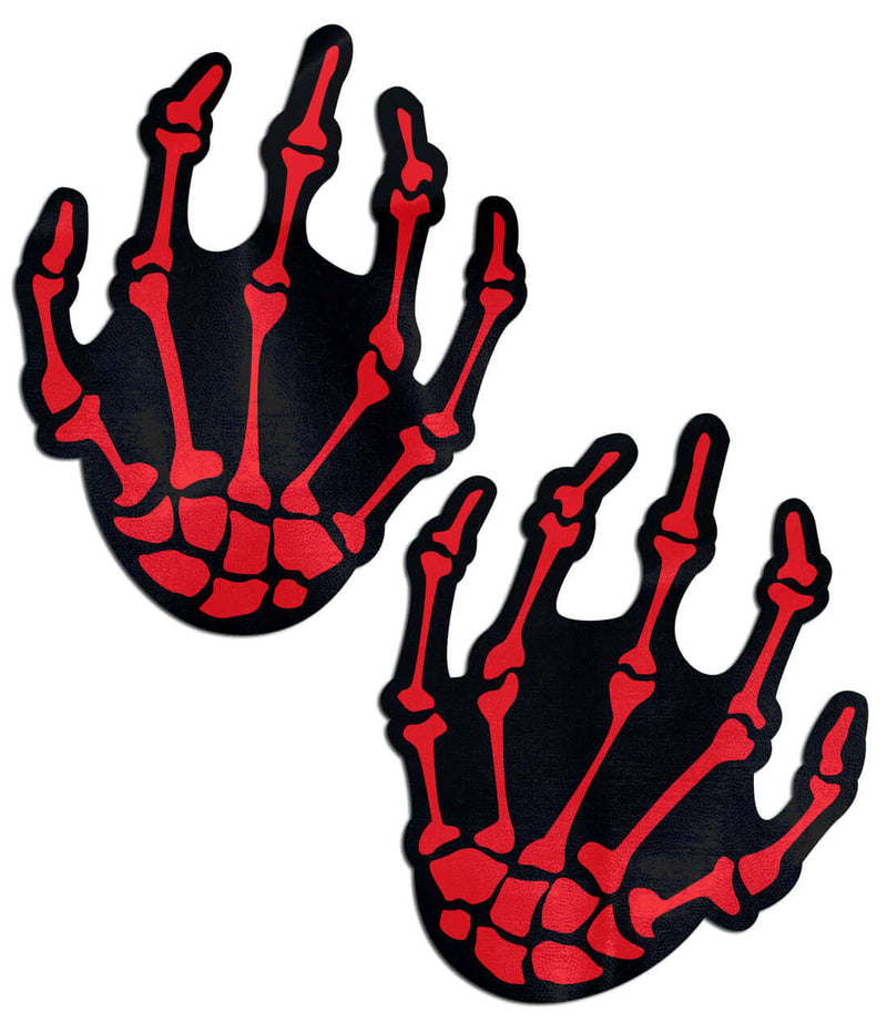 Pastease Pastease Red Skeleton Hands Pasties at $7.99