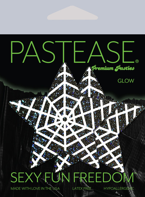 Pastease Pastease Black Glitter Star with Spider Web at $8.99