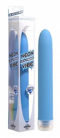 Neon Luv Touch Vibe Blue - velvety soft waterproof sex toy with adjustable vibrations in sleek blue design and packaging.