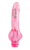 Juicy Jewels Rose Quartz Pink Realistic Vibrator made from super-soft phthalate-free jelly with thrilling sensations, waterproof.
