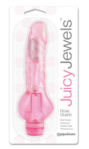 Juicy Jewels Rose Quartz Pink Realistic Vibrator in Packaging